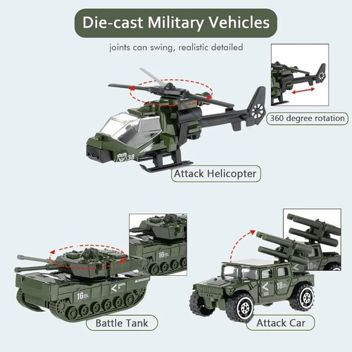 6pcs military vehicle playset - 6pcs,